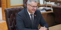 Рабочая встреча Губернатора Брянской области Александра Богомаза и заместителя председателя Гомельского облисполкома Андрея Барановского - Администрация области